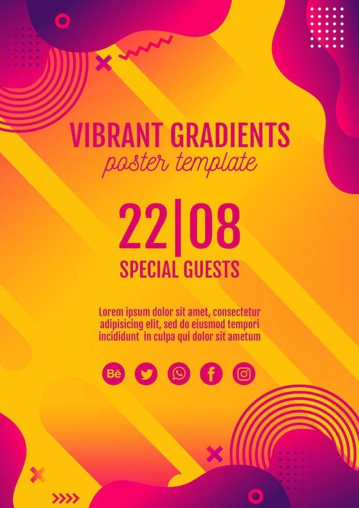 PSD gratuit modèle d&#39;affiche jaune festival de musique