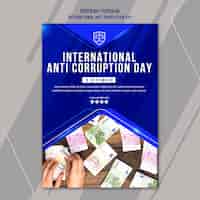 PSD gratuit modèle d'affiche de la journée anti-corruption
