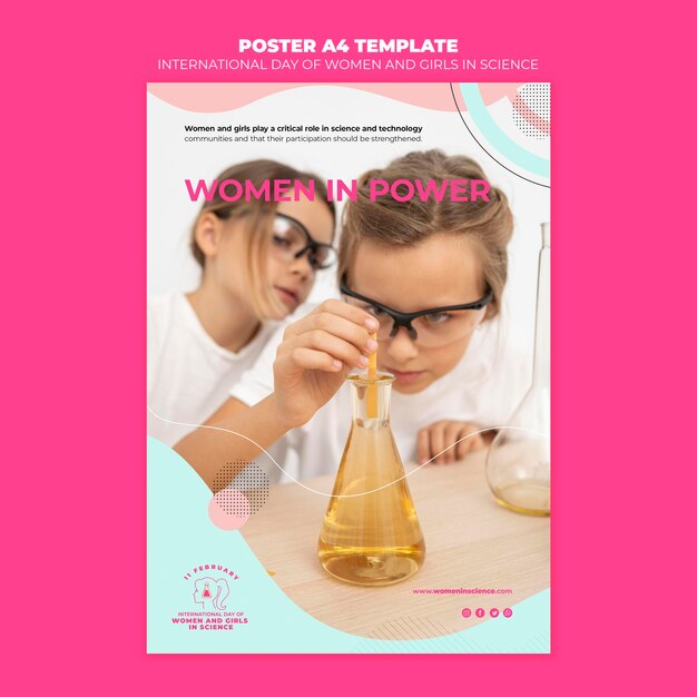 Modèle d'affiche de la journée des femmes et des filles en science