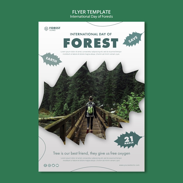 PSD gratuit modèle d'affiche de la journée des forêts créatives