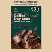 PSD gratuit modèle d'affiche de la journée internationale du café