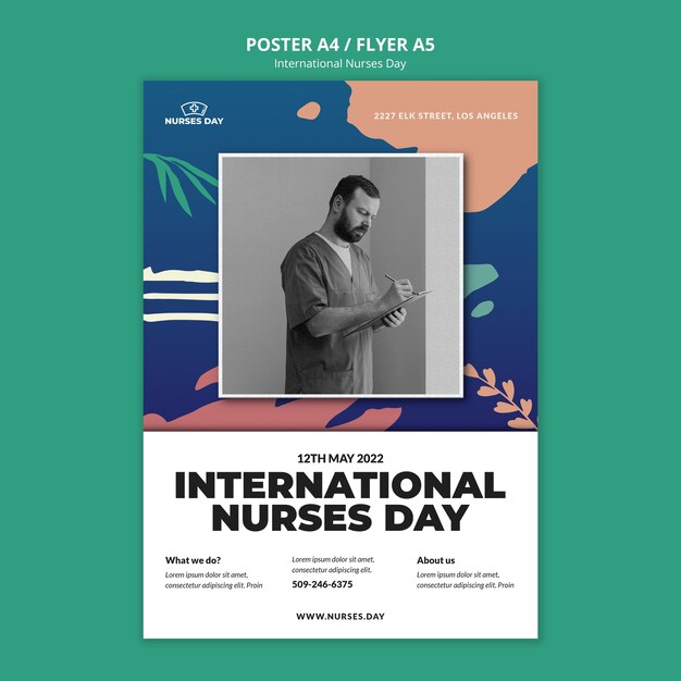 Modèle d'affiche de la journée internationale des infirmières dégradées