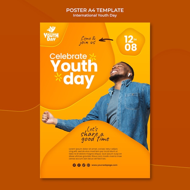 Modèle d'affiche de la journée internationale de la jeunesse