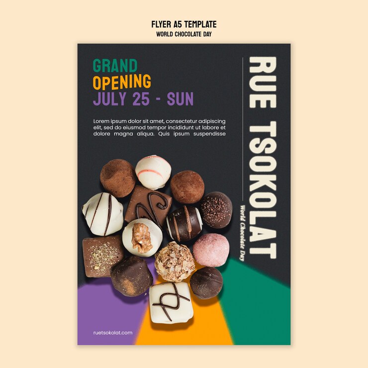 PSD gratuit modèle d'affiche de la journée mondiale du chocolat
