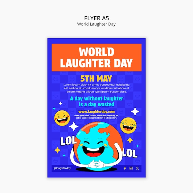 PSD gratuit modèle d'affiche de la journée mondiale du rire