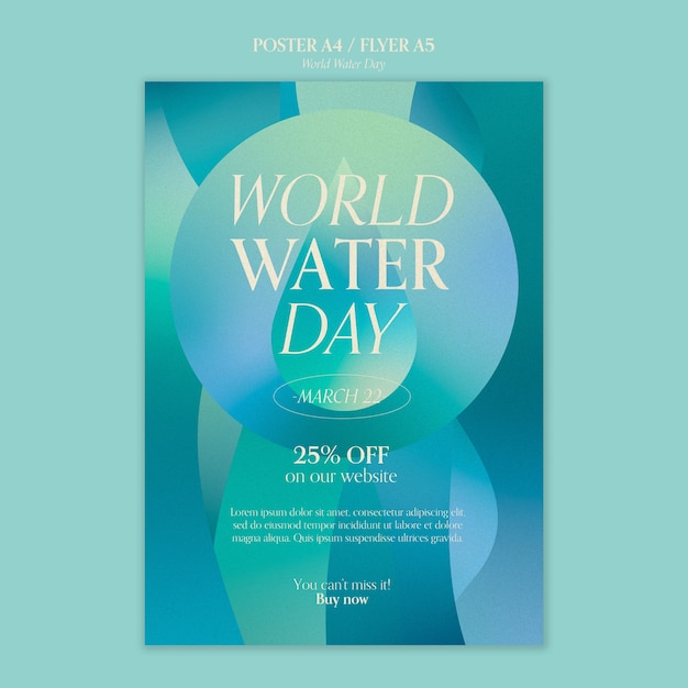 PSD gratuit modèle d'affiche de la journée mondiale de l'eau