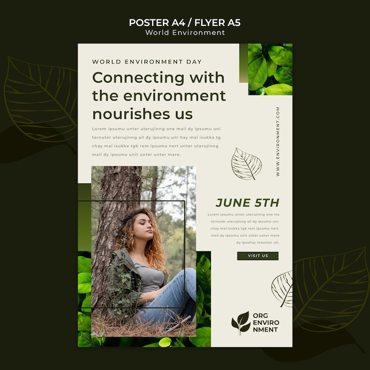 PSD gratuit modèle d'affiche de la journée mondiale de l'environnement