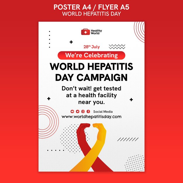 Modèle d'affiche de la journée mondiale de l'hépatite