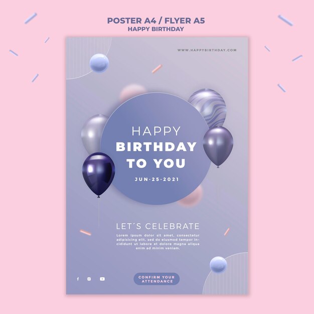 Modele D Affiche Joyeux Anniversaire Jeune Fille Psd Gratuite