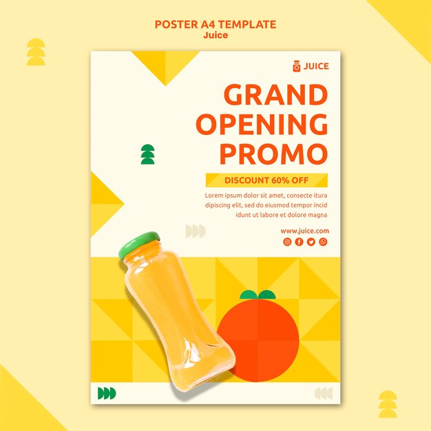 Modèle d'affiche de jus