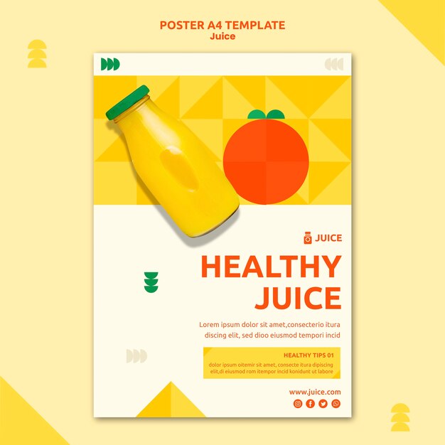 Modèle d'affiche de jus