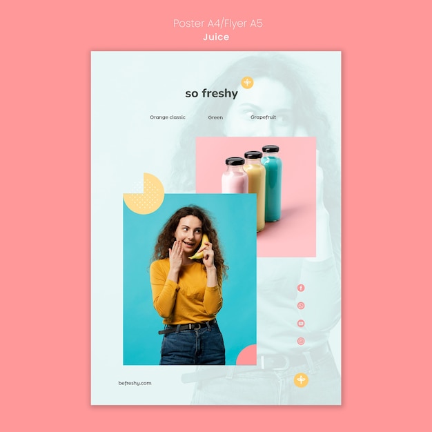 Modèle d'affiche de jus