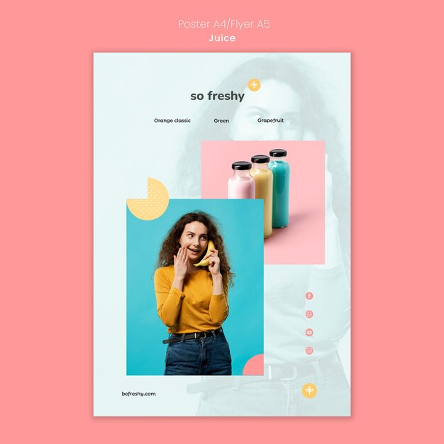 Modèle d'affiche de jus
