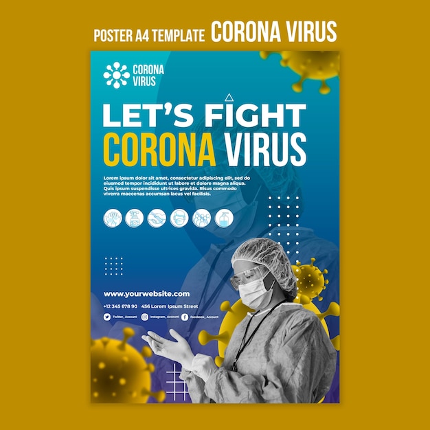 Modèle D'affiche De Lutte Contre Le Coronavirus