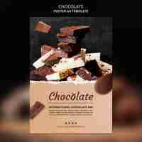 PSD gratuit modèle d'affiche de magasin de chocolat