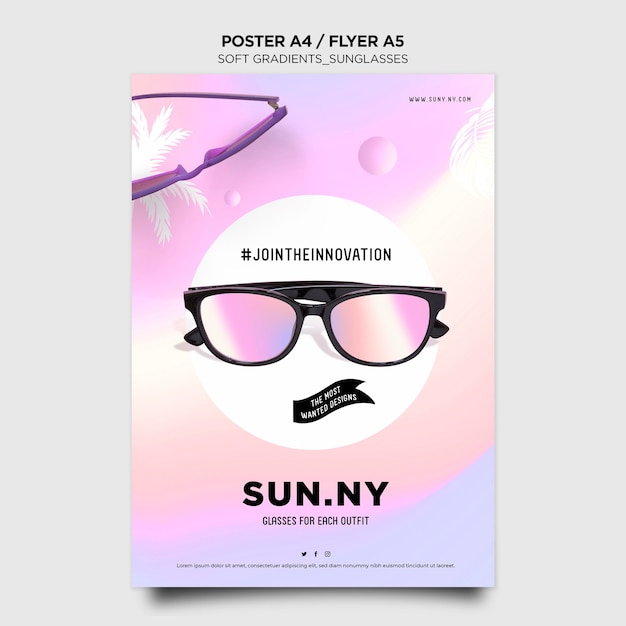 PSD gratuit modèle d'affiche de magasin de lunettes de soleil