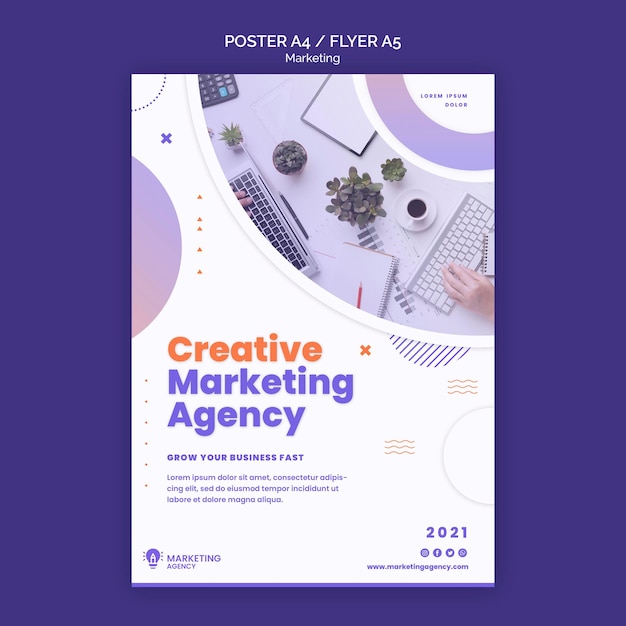 PSD gratuit modèle d'affiche de marketing créatif