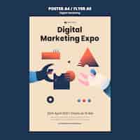 PSD gratuit modèle d'affiche de marketing numérique