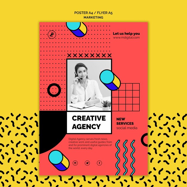 Modèle d'affiche de marketing numérique