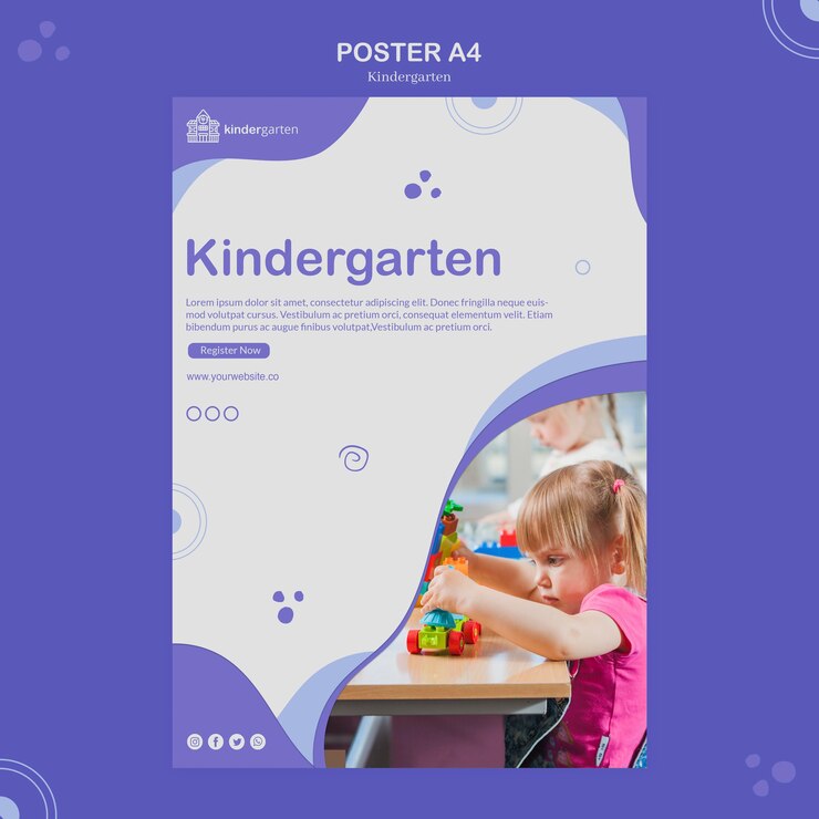 PSD gratuit modèle d'affiche de maternelle