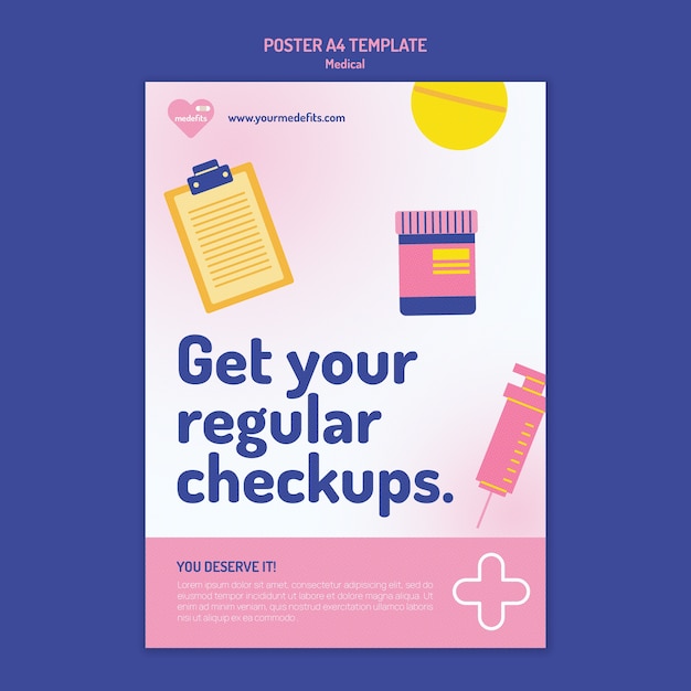 PSD gratuit modèle d'affiche médicale