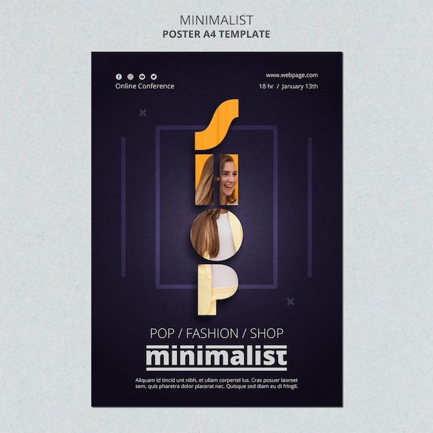 PSD gratuit modèle d'affiche minimaliste créatif
