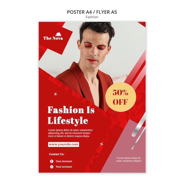 Modèle d'affiche de mode avec photo
