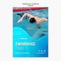 PSD gratuit modèle d'affiche avec natation