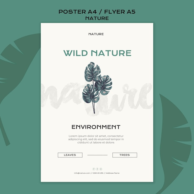 PSD gratuit modèle d'affiche de nature sauvage