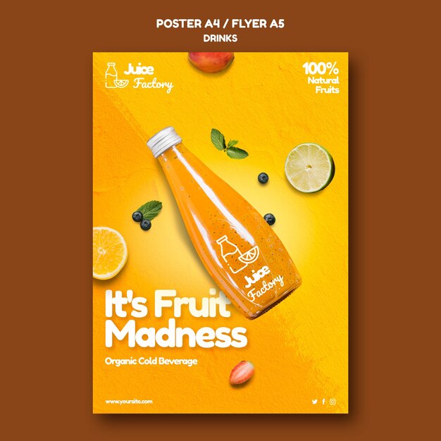 Modèle d'affiche d'offre de boissons