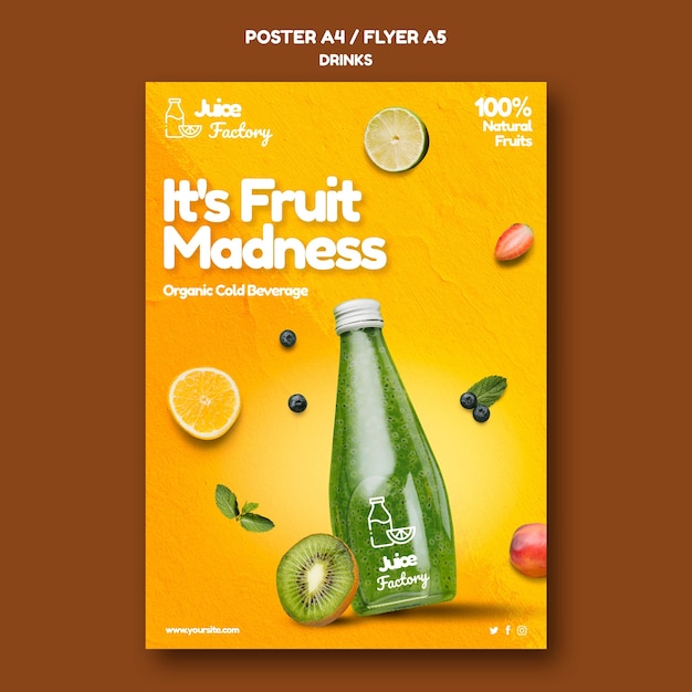 Modèle d'affiche d'offre de boissons