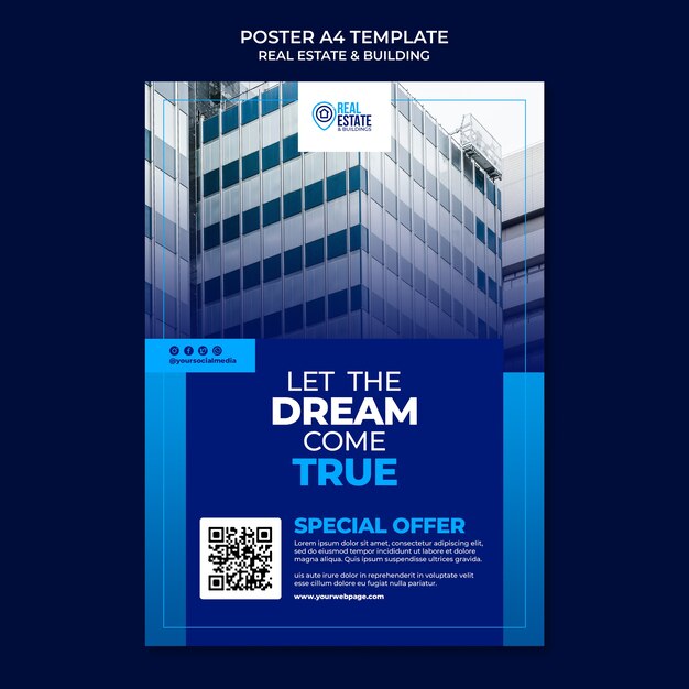 Modèle d'affiche d'offre spéciale immobilière