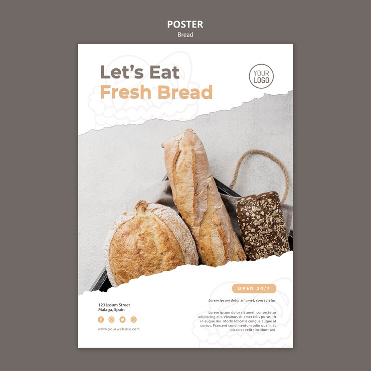 PSD gratuit modèle d'affiche de pain