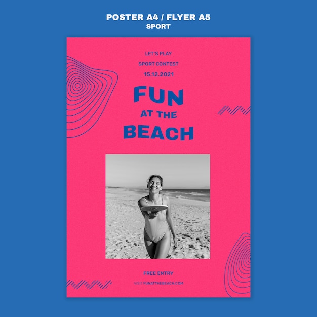 Modèle D'affiche De Plaisir à La Plage