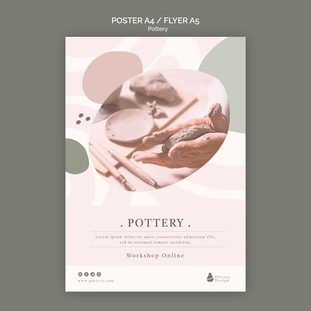 PSD gratuit modèle d'affiche de poterie