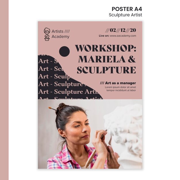 Modèle d'affiche pour l'atelier de sculpture