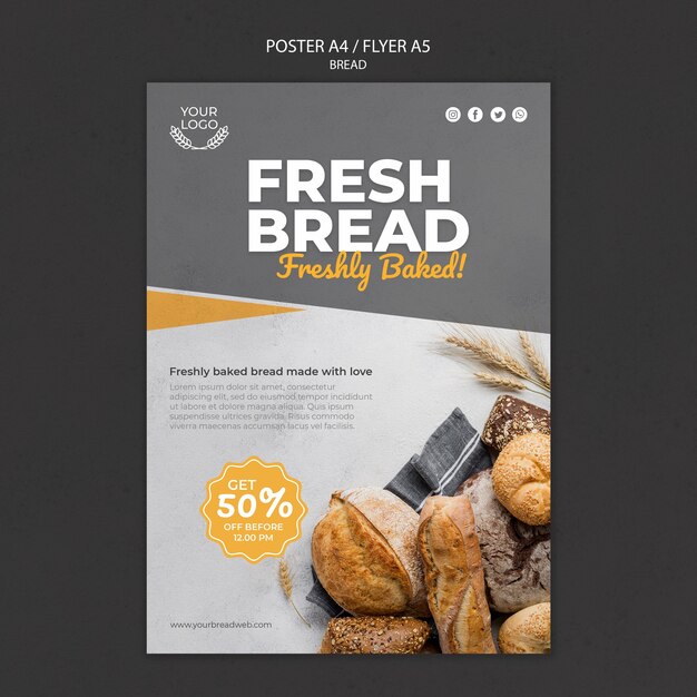 Modèle d'affiche pour boulangerie