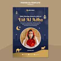 PSD gratuit modèle d'affiche pour la célébration de l'aïd al adha