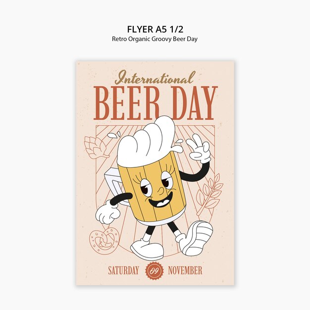Modèle d'affiche pour la célébration de la journée internationale de la bière