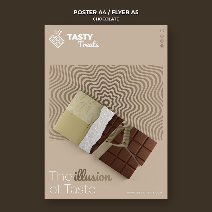 PSD gratuit modèle d'affiche pour le chocolat