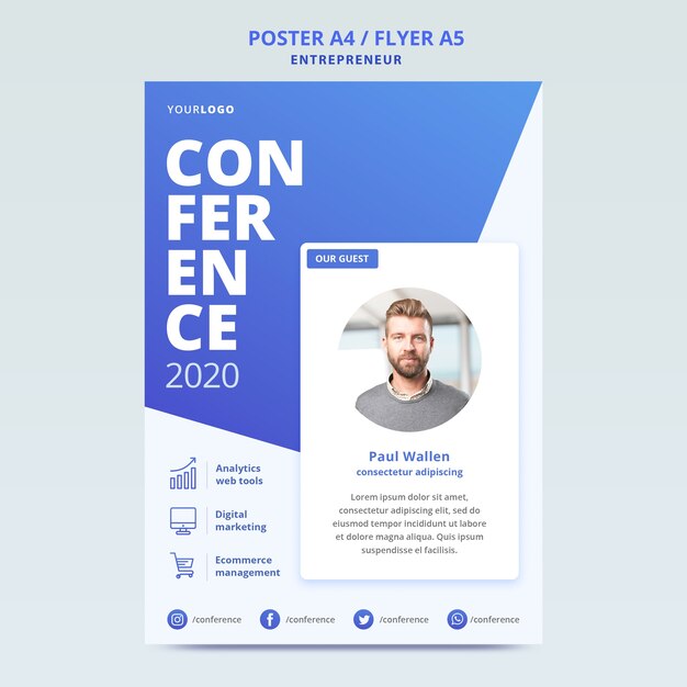 Modèle d'affiche pour une conférence d'affaires