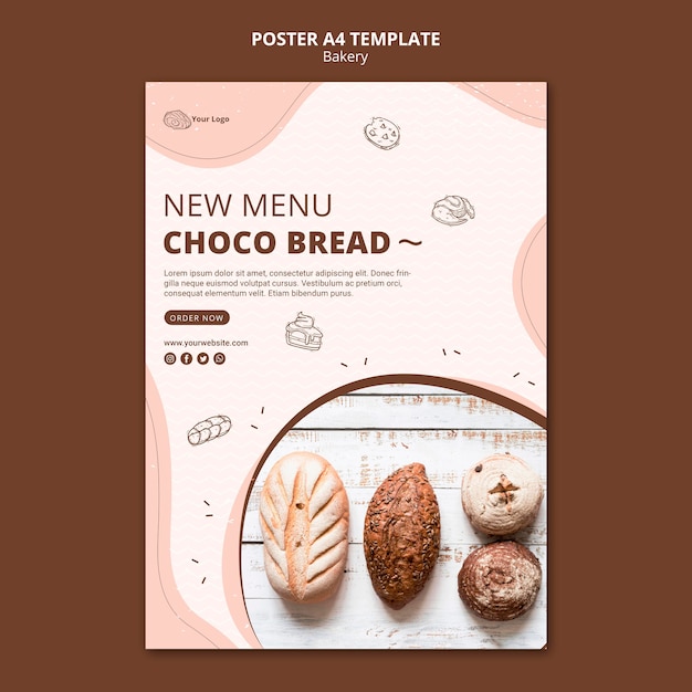 Modèle d'affiche pour l'entreprise de boulangerie