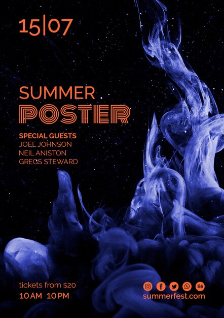 Modèle d'affiche pour le festival d'été