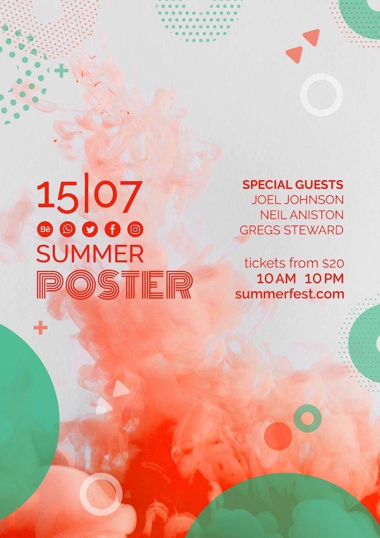 PSD gratuit modèle d&#39;affiche pour le festival d&#39;été