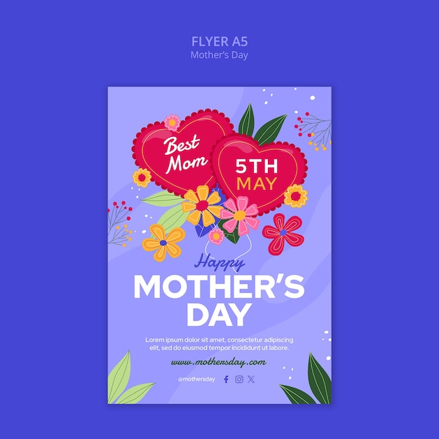 PSD gratuit modèle d'affiche pour la fête de la mère