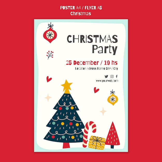 Modèle d'affiche pour la fête de Noël