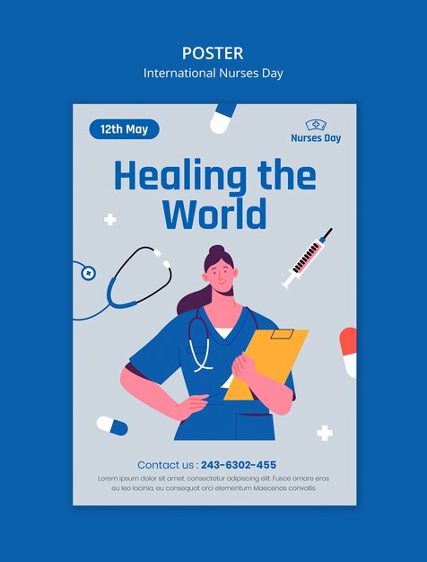 Modèle d'affiche pour la journée internationale des infirmières