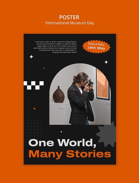 Modèle d'affiche pour la journée internationale des musées