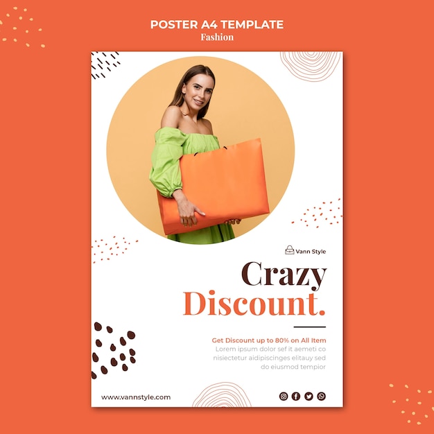 PSD gratuit modèle d'affiche pour magasin de mode