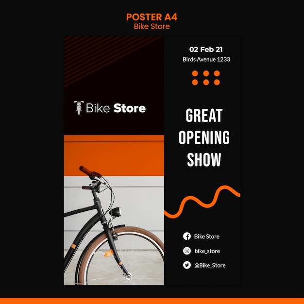 Modèle D'affiche Pour Magasin De Vélo